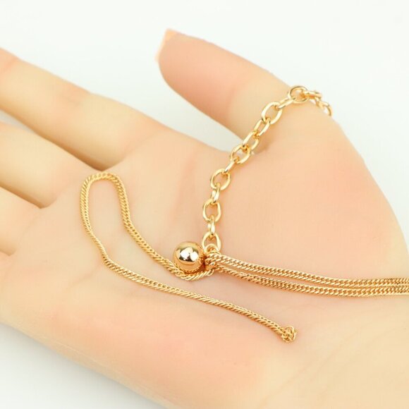 Layered Rose Gold Necklace with Bold Link and Sleek Chain Design, XPNL0352 - Picture 3 of 12